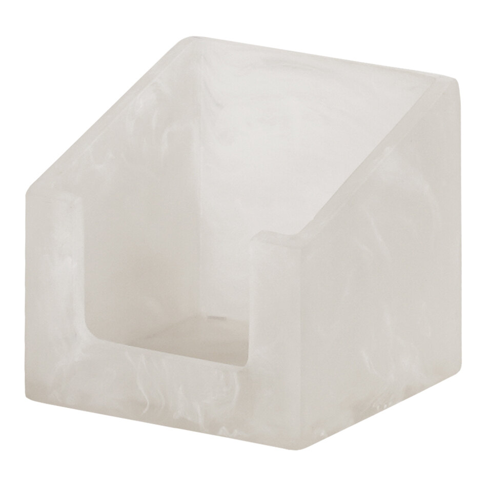 Cal-Mil 6 1/4" x 6 1/4" x 5 1/2" White Cloud Square Resin Beverage Napkin Holder