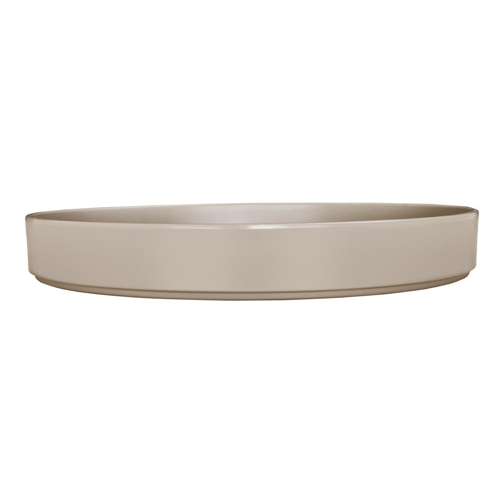 Cal-Mil Hudson 8" Taupe Raised Rim Melamine Plate - 6/Case