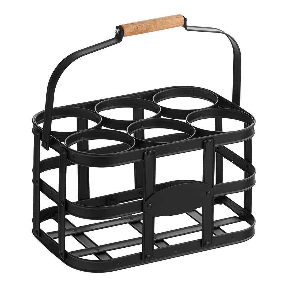 Franmara Black Metal Wine Bottle Caddy 8489