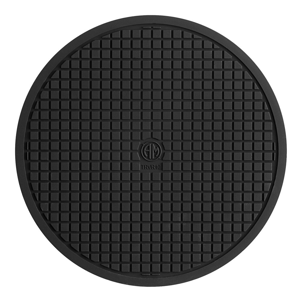 American Metalcraft TRVR10 10" Round Heat-Resistant Black Silicone Trivet