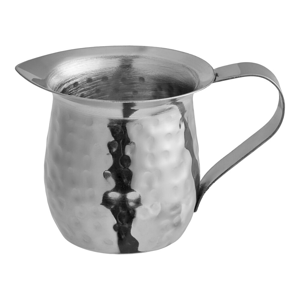Vollrath T4030HH 3 oz. Hammered Stainless Steel Bell Creamer