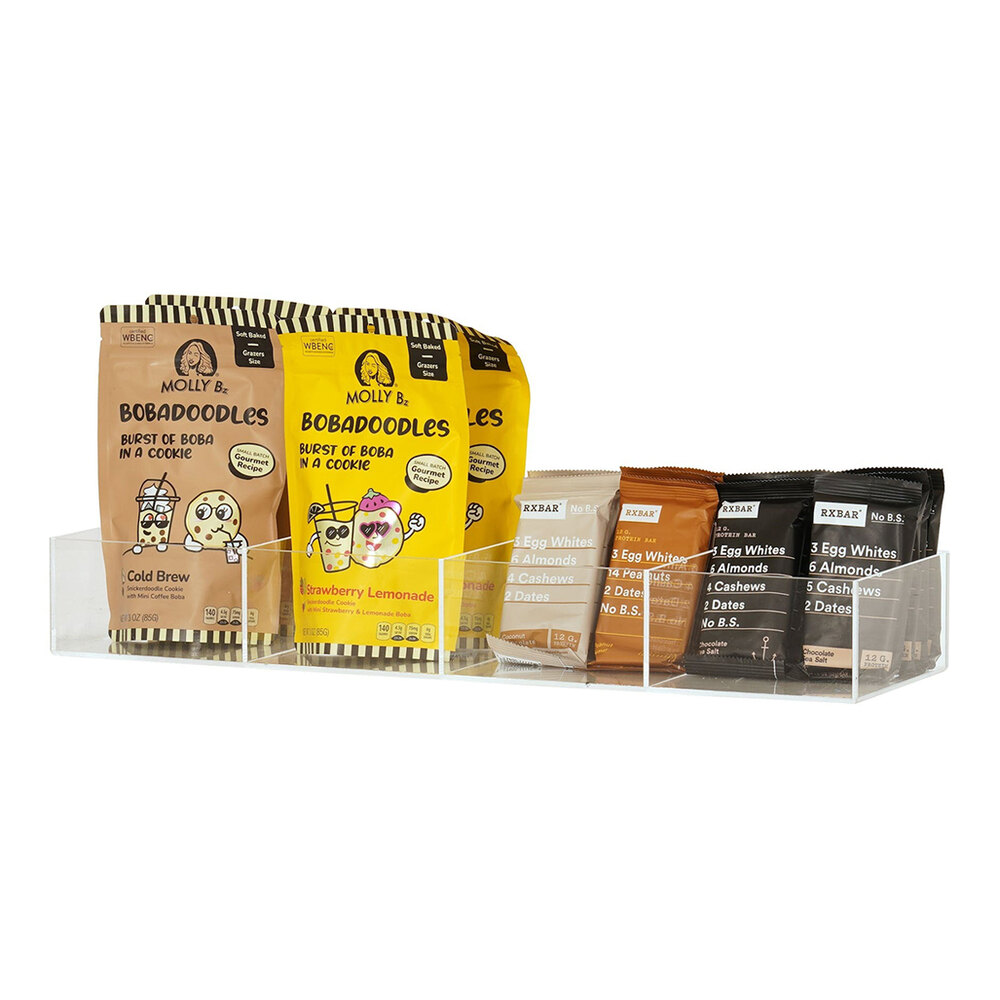 Cal-Mil 20" x 6" x 3" 4-Compartment Clear Acrylic Organizer for Brooklyn and Sydney Condiment Trays