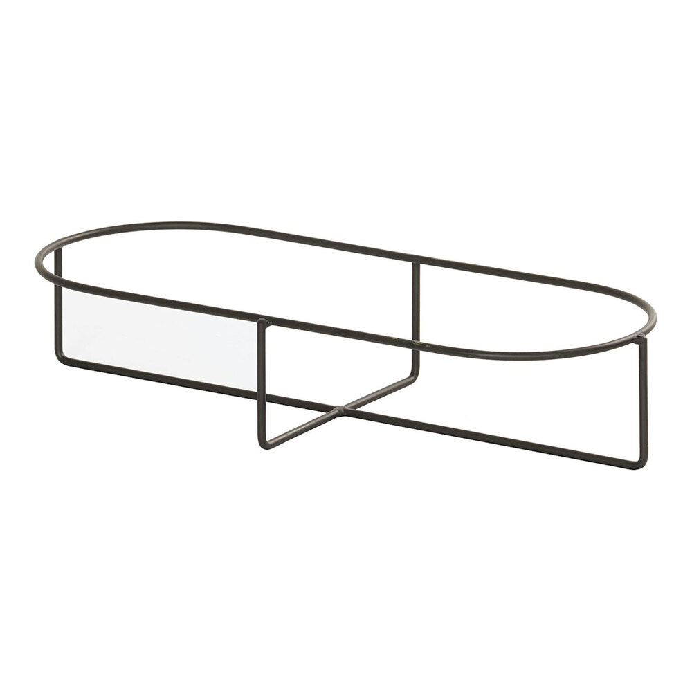 Cal-Mil Madison 20 1/2" x 8 1/4" x 4" Black Oval Wire Riser for Hudson and Nova Platters