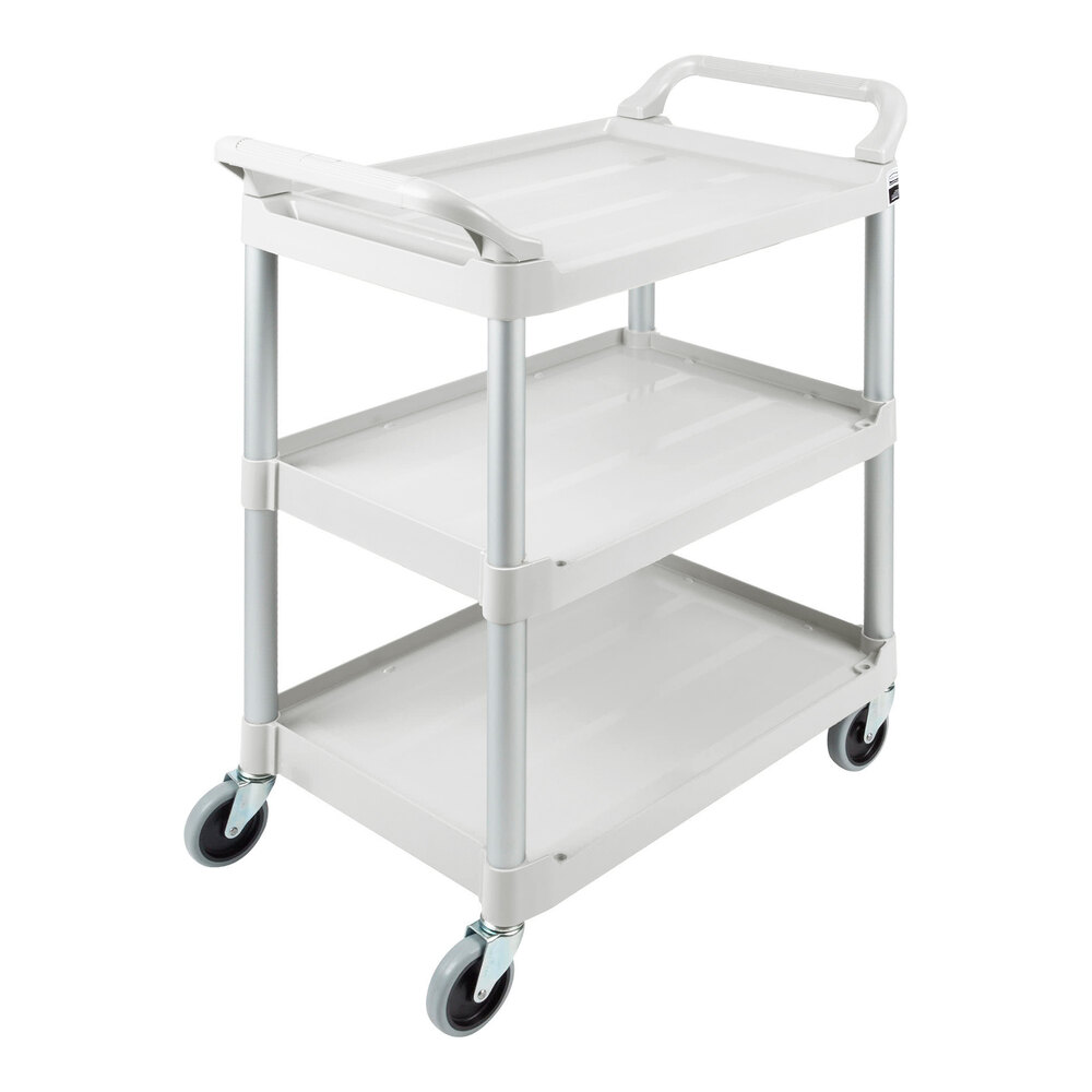 Rubbermaid® FG342488OWHT Off-White Three Shelf Utility Cart / Bus Cart 33 x 18 x 37 (FG342488OWHT)