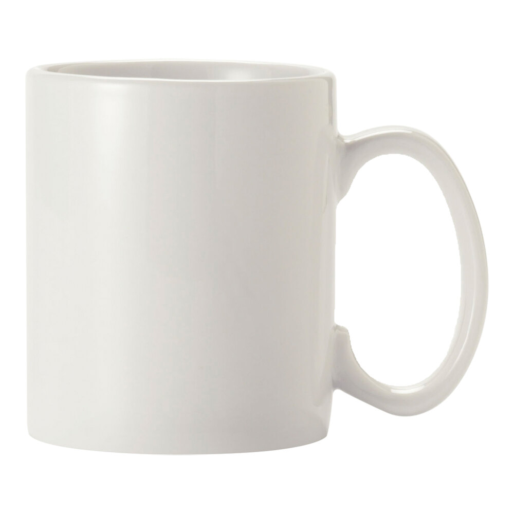 Libbey Porcelana 11 oz. Round Bright White Porcelain Mug - 36/Case