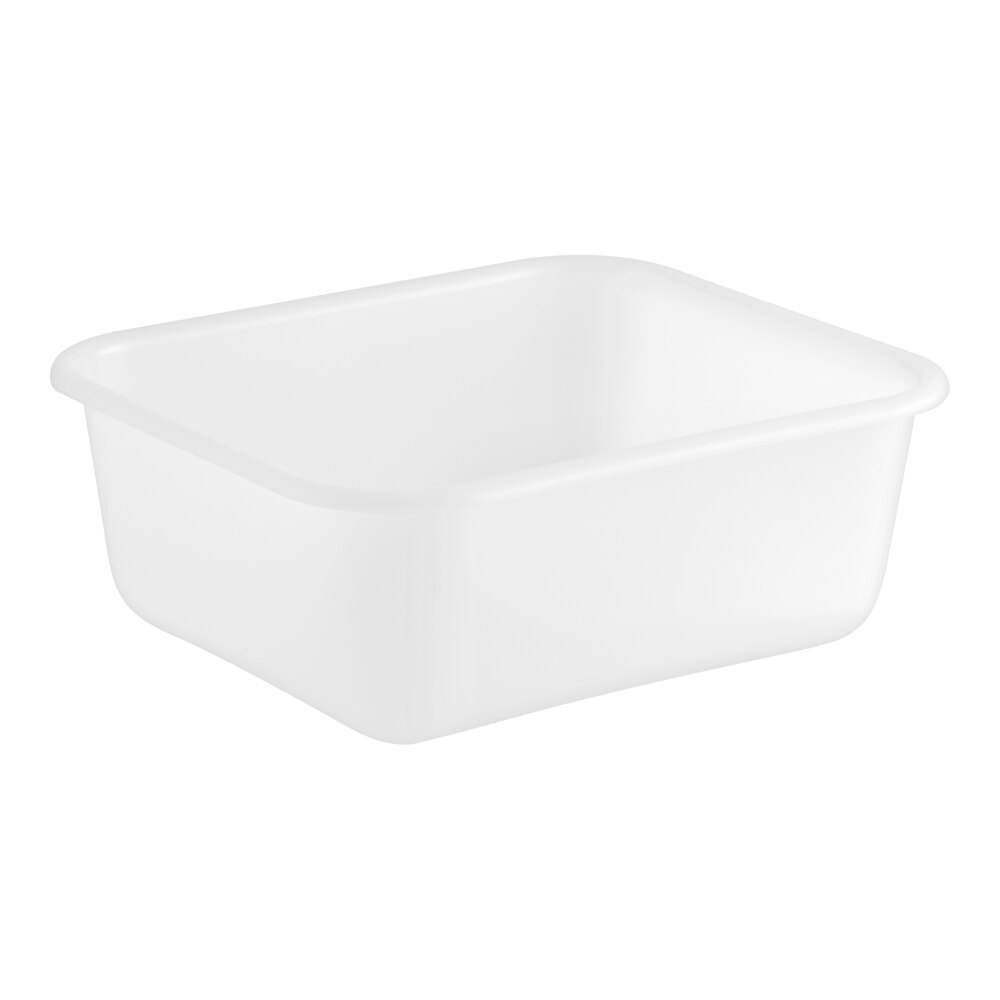Rubbermaid® FG369000WHT 14" x 12" x 5" White High Density Polyethylene Food Storage Box / Undercounter Bus Tub