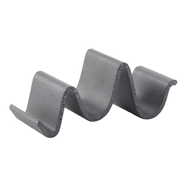 American Metalcraft Whimsical 7" x 2 7/8" x 2 7/8" Gray Melamine 2-Compartment Wavy Taco Stand - 12/Case