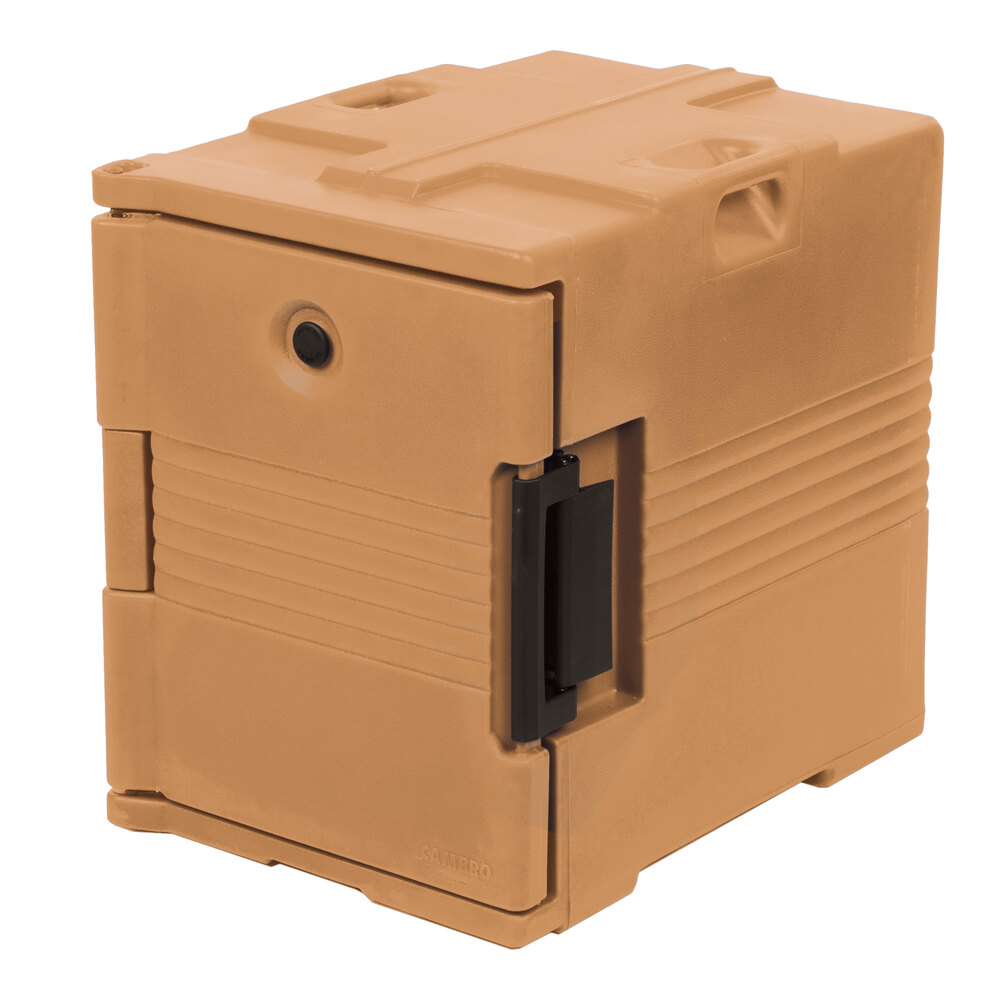 Cambro Ultra Pan Carrier® Coffee Beige Front Loading Insulated Food Pan Carrier - 6 Full-Size Pan Max Capacity