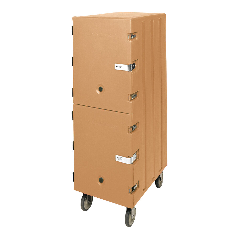 Cambro 1826DBCSP157 Camcart® Beige Double Compartment Food Storage Box Carrier with Security Package