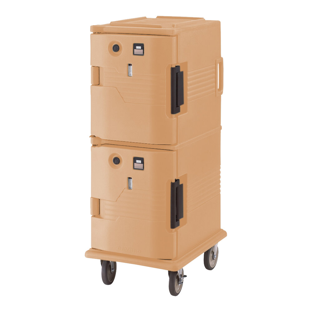 Cambro UPCH8002157 Ultra Camcart® Coffee Beige Electric Hot Food Holding Cabinet in Fahrenheit - 220V