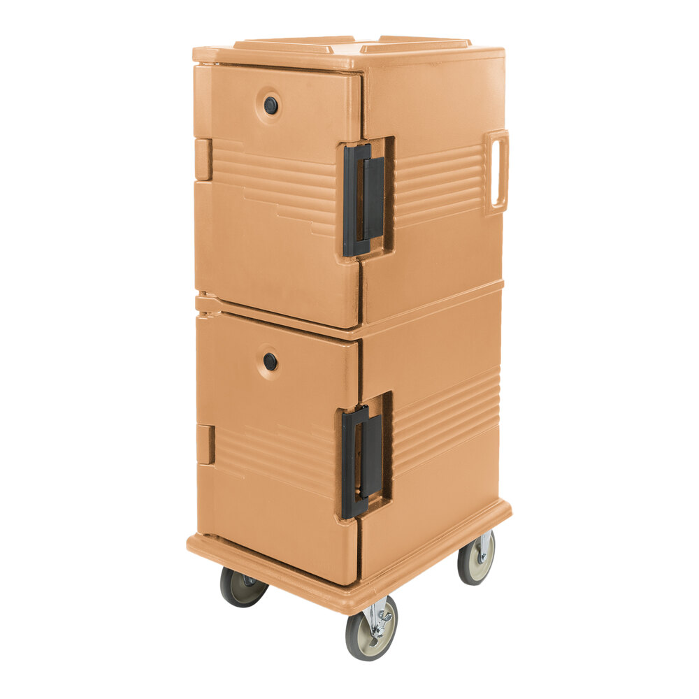 Cambro UPC800157 Ultra Camcart® Coffee Beige Insulated Food Pan Carrier - Holds 12 Pans