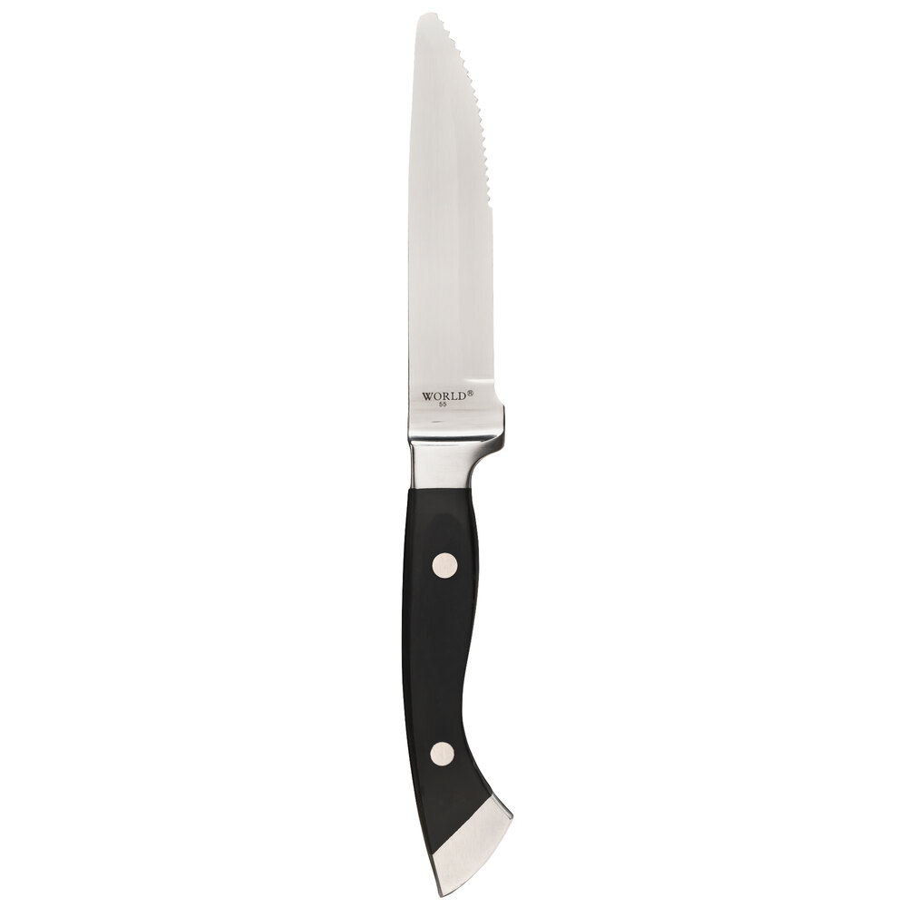 Libbey Stockyard 10 1/2" Stainless Steel Steak Knife with Polypropylene Handle - Sample