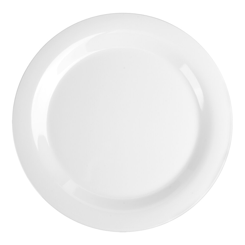 Carlisle 3300202 Sierrus 10 1/2" White Narrow Rim Melamine Plate - 12/Case