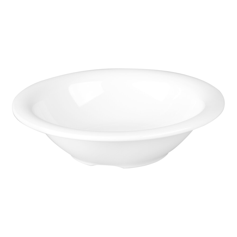 Carlisle 3303602 Sierrus 12 oz. 7 1/4" White Rimmed Melamine Bowl - 24/Case