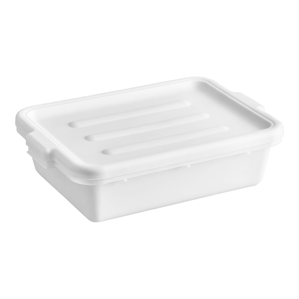 Choice 20" x 15" x 5" White Polypropylene Drain Box / Flatware Soaker Set