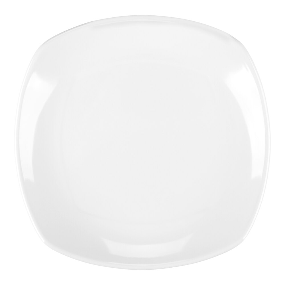 Carlisle 4330802 Upturned Corner 8" White Square Melamine Plate - 48/Case