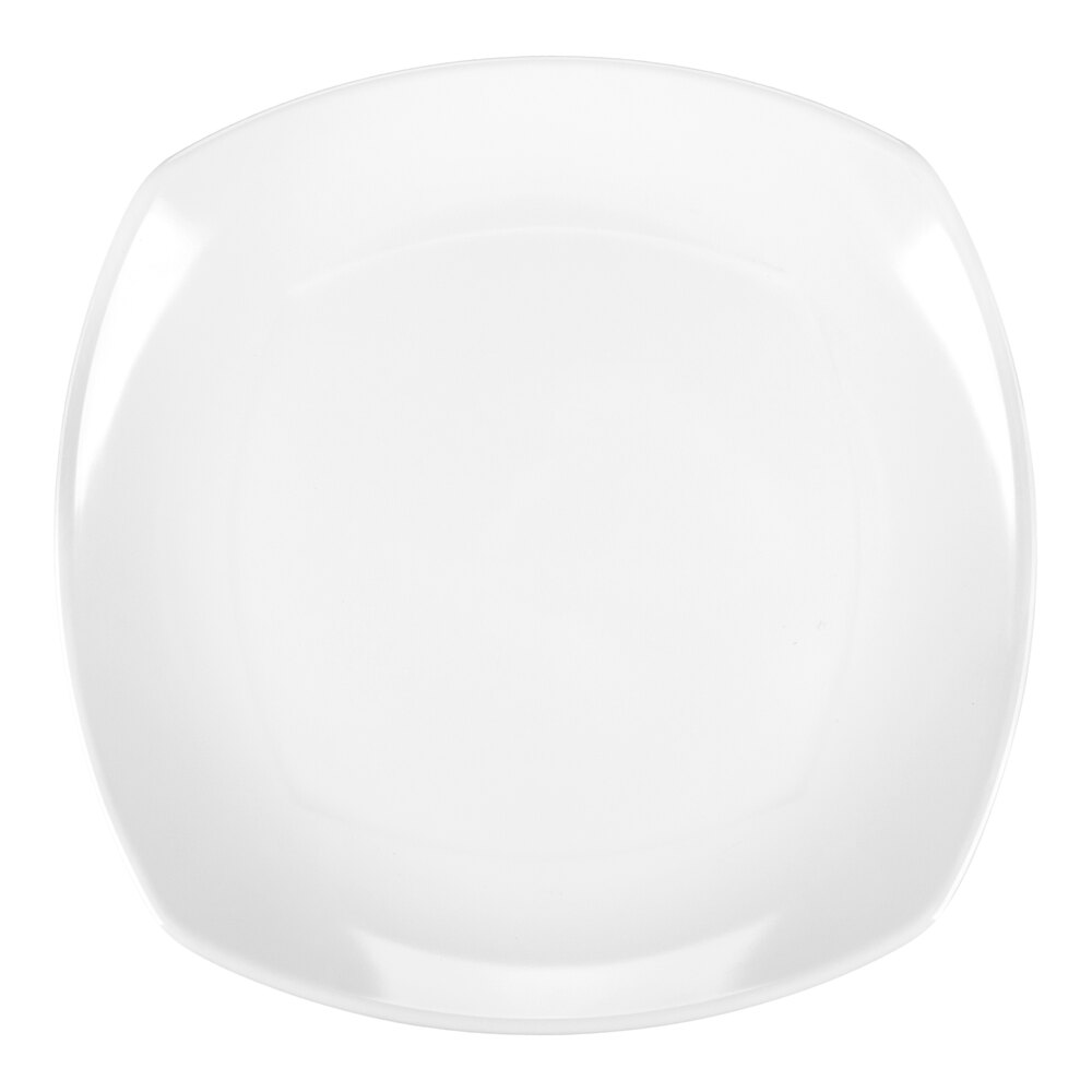 Carlisle 4330402 Upturned Corner 11 1/2" White Square Melamine Plate - 48/Case