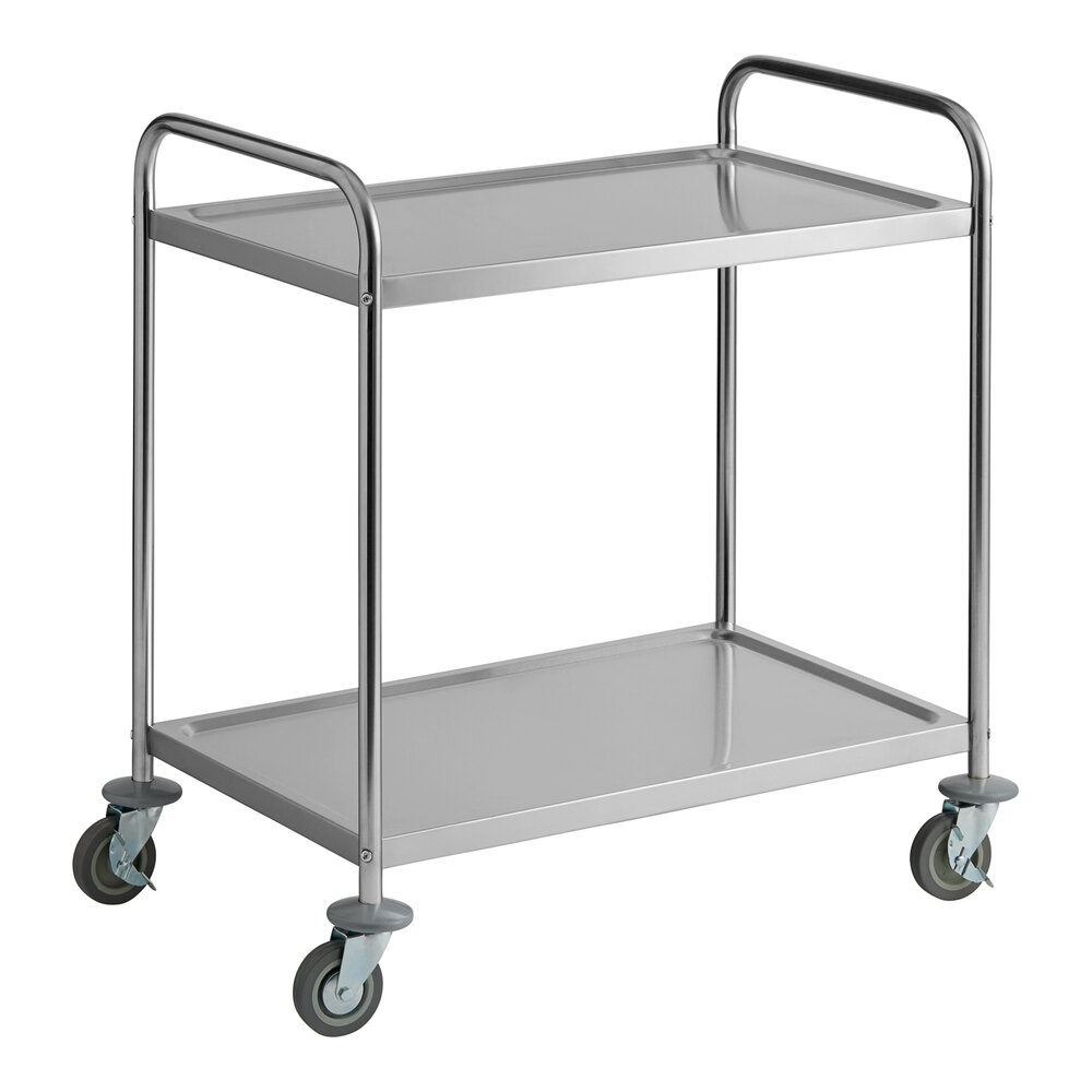 Choice 33 3/4" x 21" x 37" Knocked Down 24 Gauge Stainless Steel 2 Shelf Utility Cart