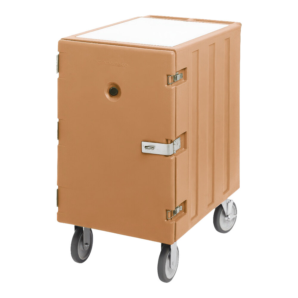 Cambro 1826LTCSP157 Camcart® Coffee Beige Mobile Cart for 18" x 26" Sheet Pans and Trays with Security Package