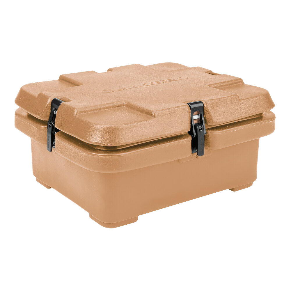 Cambro 240MPC157 Camcarrier® Coffee Beige Top Loading 4" Deep Insulated Food Pan Carrier
