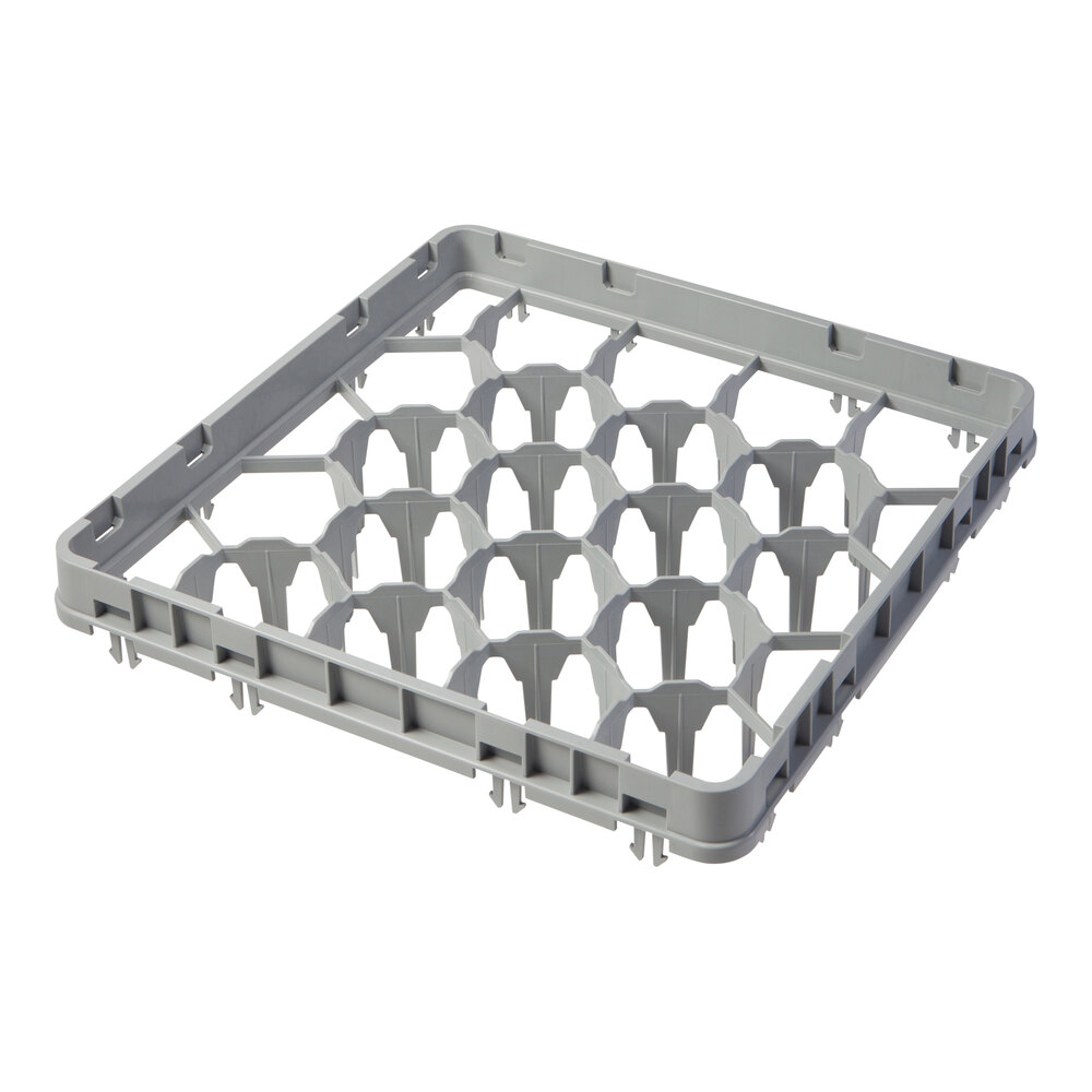 Cambro 20GE1151 20 Compartment Soft Gray Full Drop Full Size Glass Rack Extender - 19 5/8" x 19 5/8" x 2"