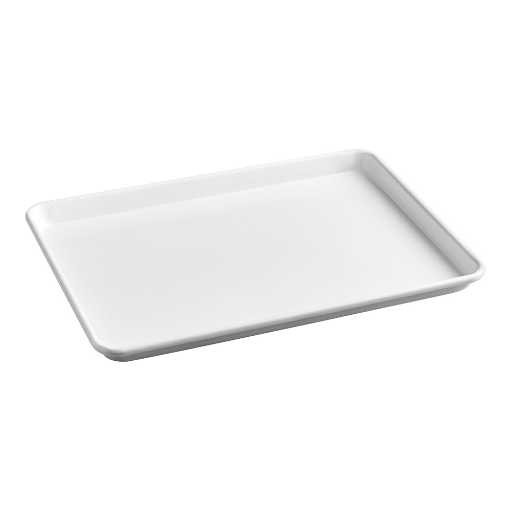Baker's Lane Eighth Size 19 Gauge Non-Stick 6 1/2" x 9 1/2" White Wire in Rim Aluminum Bun / Sheet Pan / Tray