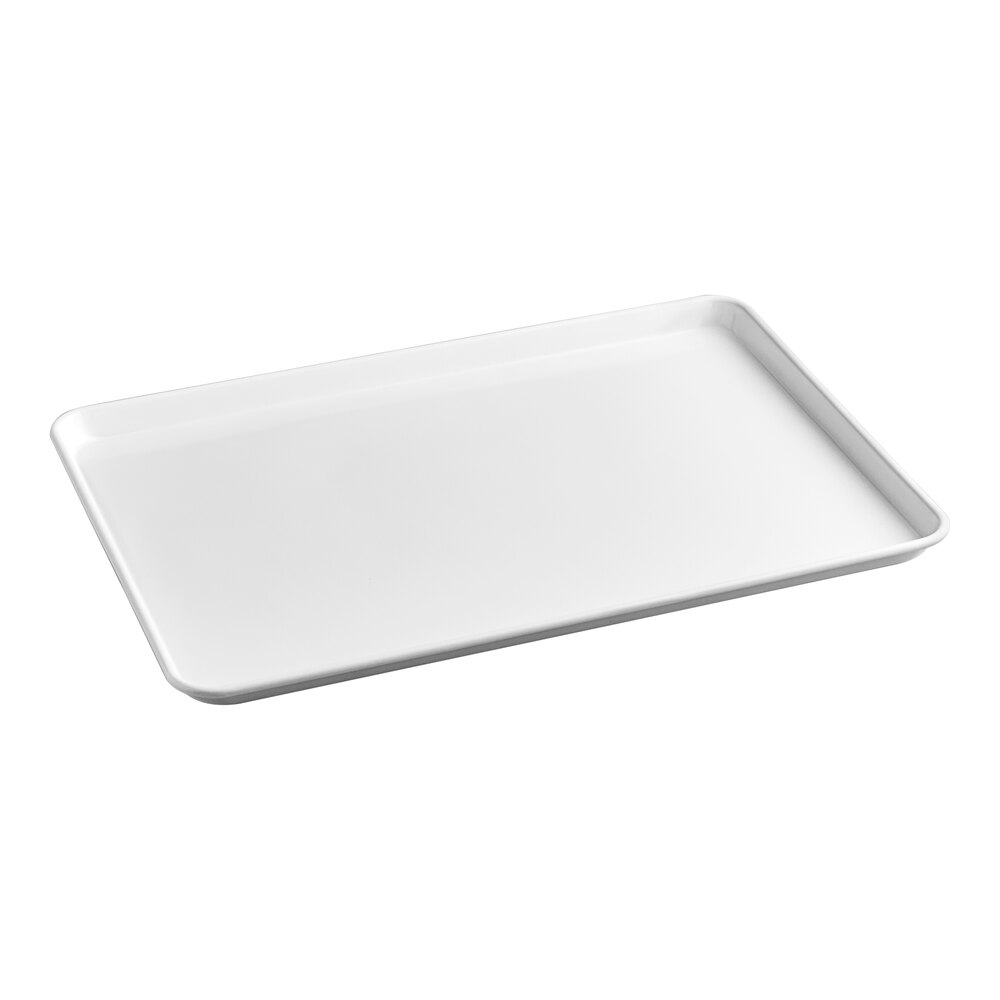Baker's Lane Full Size 18 Gauge Non-Stick 18" x 26" White Wire in Rim Aluminum Bun / Sheet Pan / Tray