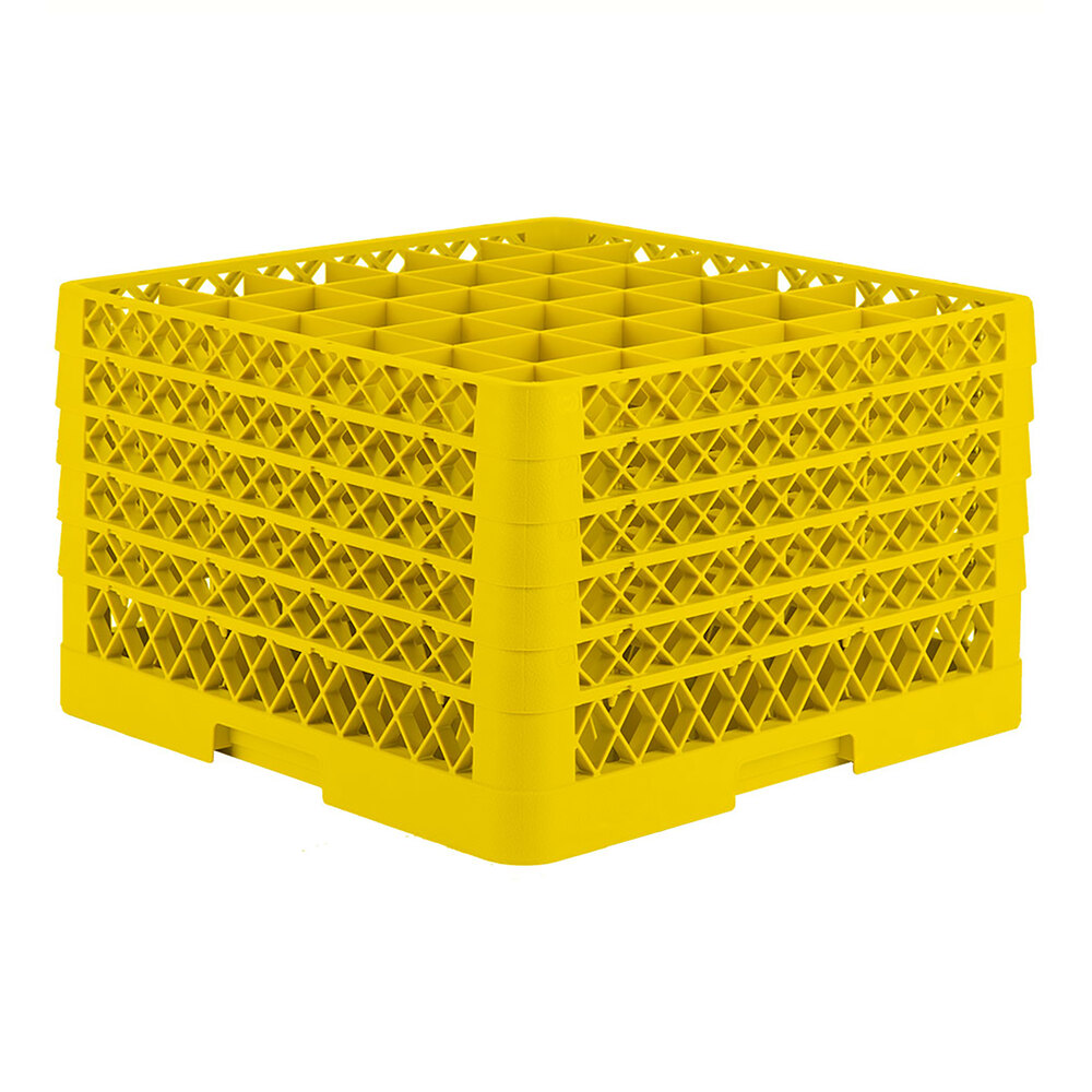Vollrath TR7CCCCC Traex® Full-Size Yellow 36-Compartment 11" Glass Rack