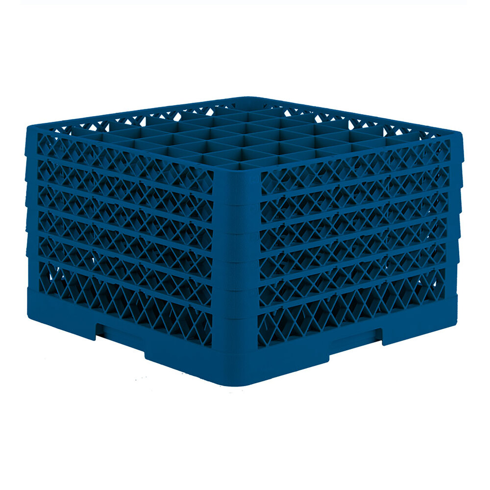 Vollrath TR7CCCCC Traex® Full-Size Royal Blue 36-Compartment 11" Glass Rack