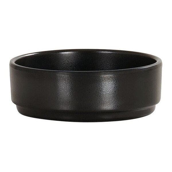 Cal-Mil Hudson 2 oz. Black Straight Sided Melamine Ramekin - 12/Case