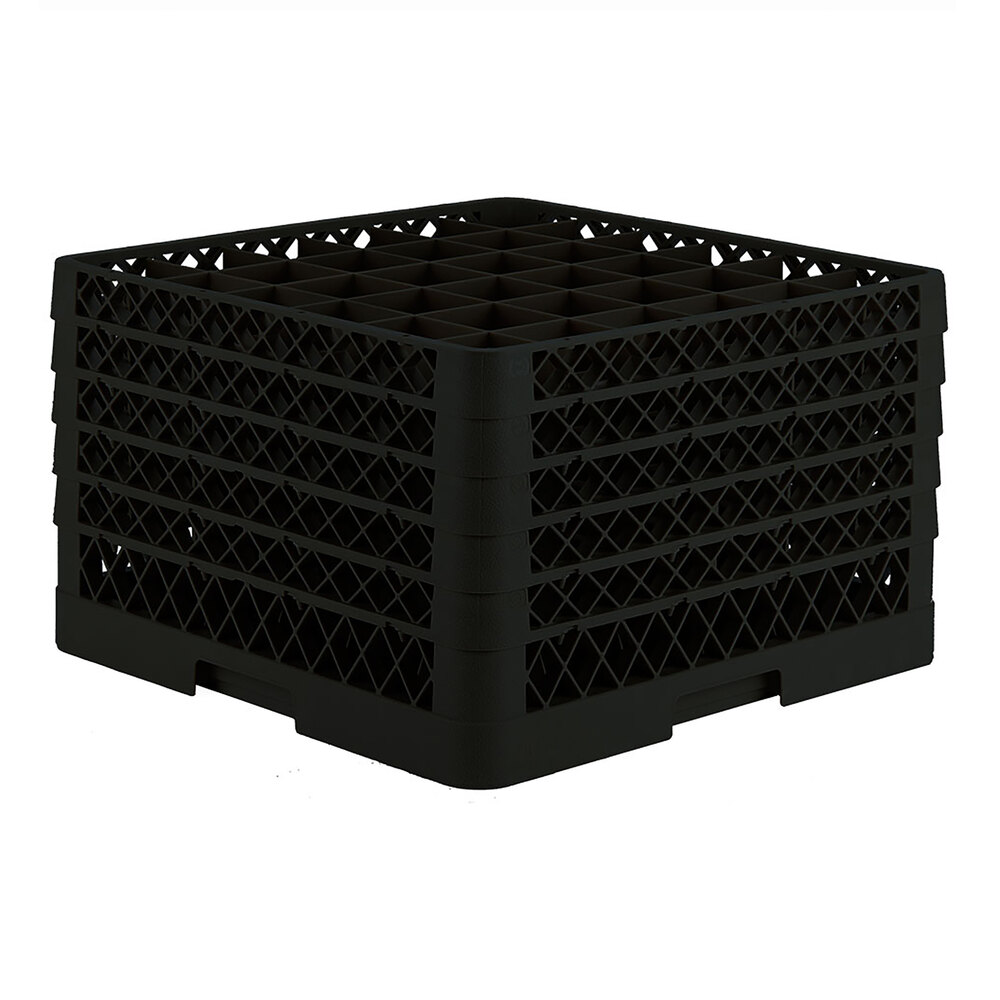 Vollrath TR7CCCCC Traex® Full-Size Black 36-Compartment 11" Glass Rack