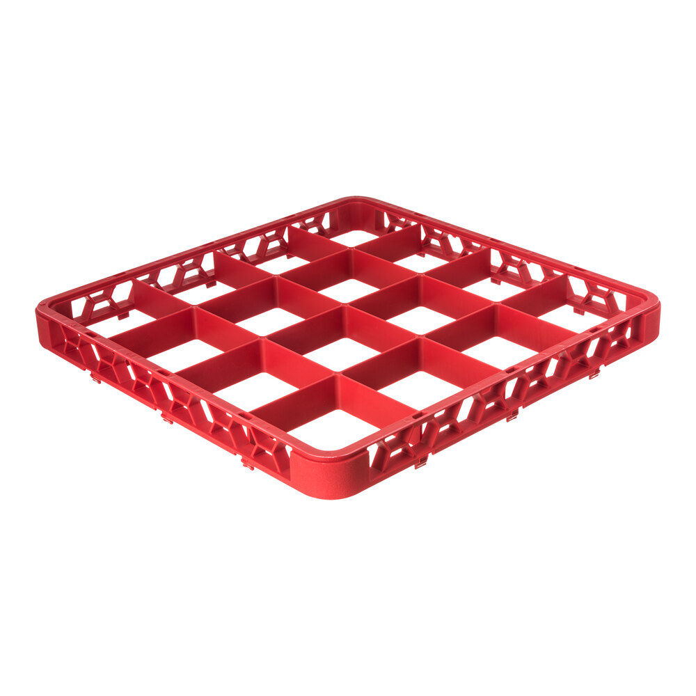 Carlisle OptiClean 16 Compartment Red Color-Coded Glass Rack Extender RE16C05