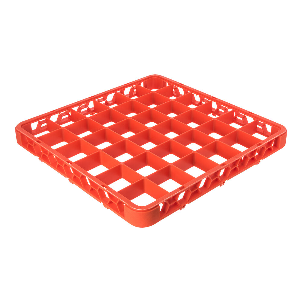 Carlisle RE36C24 OptiClean 36 Compartment Orange Color-Coded Glass Rack Extender