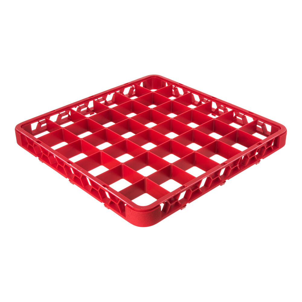 Carlisle RE36C05 OptiClean 36 Compartment Red Color-Coded Glass Rack Extender