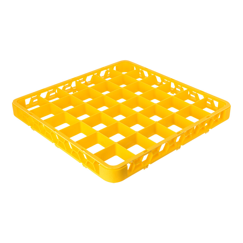 Carlisle RE36C04 OptiClean 36 Compartment Yellow Color-Coded Glass Rack Extender