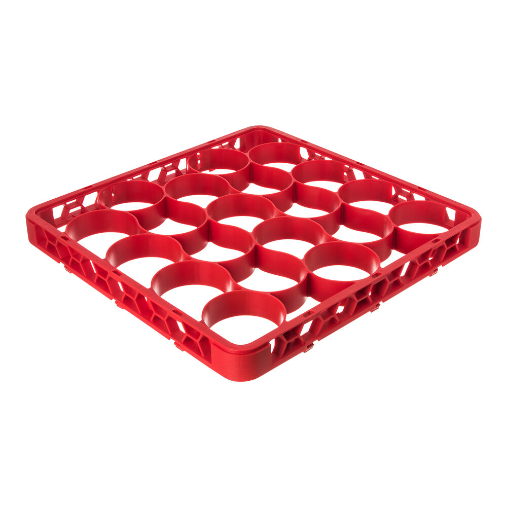 Carlisle REW20SC05 OptiClean NeWave 20 Compartment Red Color-Coded Short Glass Rack Extender