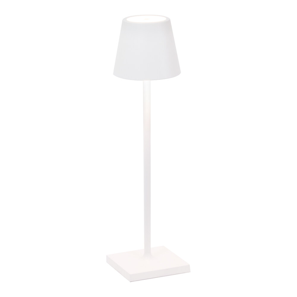 Zafferano America Poldina Pro Micro 10 7/8" White Cordless Rechargeable Table Lamp - 12/Case