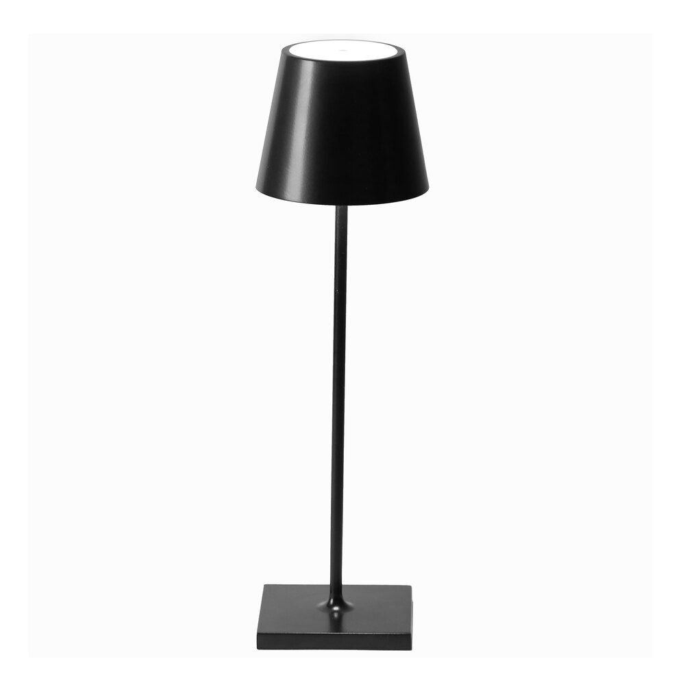 Zafferano America Poldina Pro 15" Black Cordless Rechargeable Table Lamp