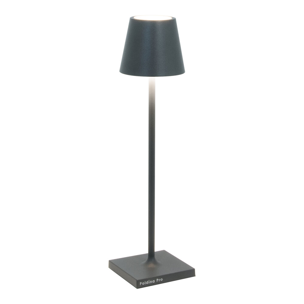 Zafferano America Poldina Pro Micro 10 7/8" Dark Gray Cordless Rechargeable Table Lamp