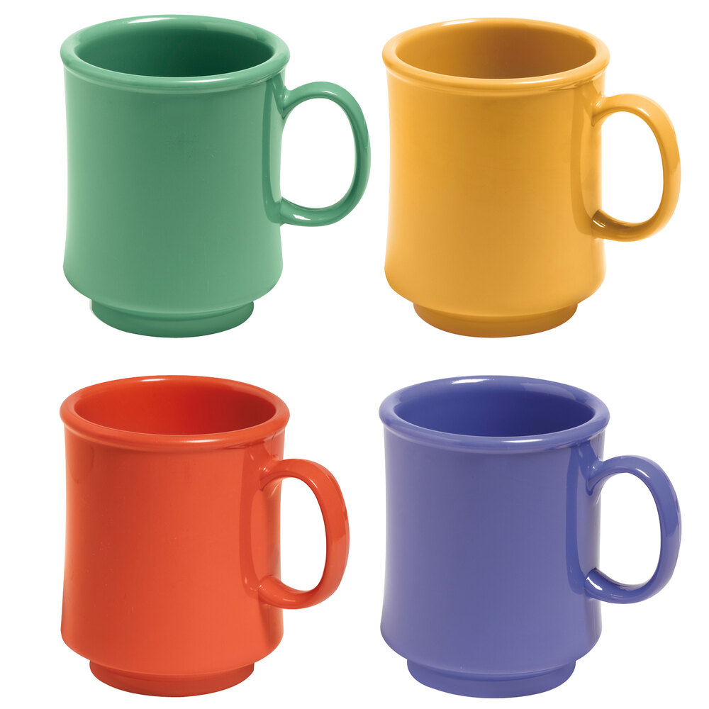 GET TM-1308-MIX Diamond Mardi Gras 8 oz. Tritan™ Mug, Assorted Colors - 24/Case
