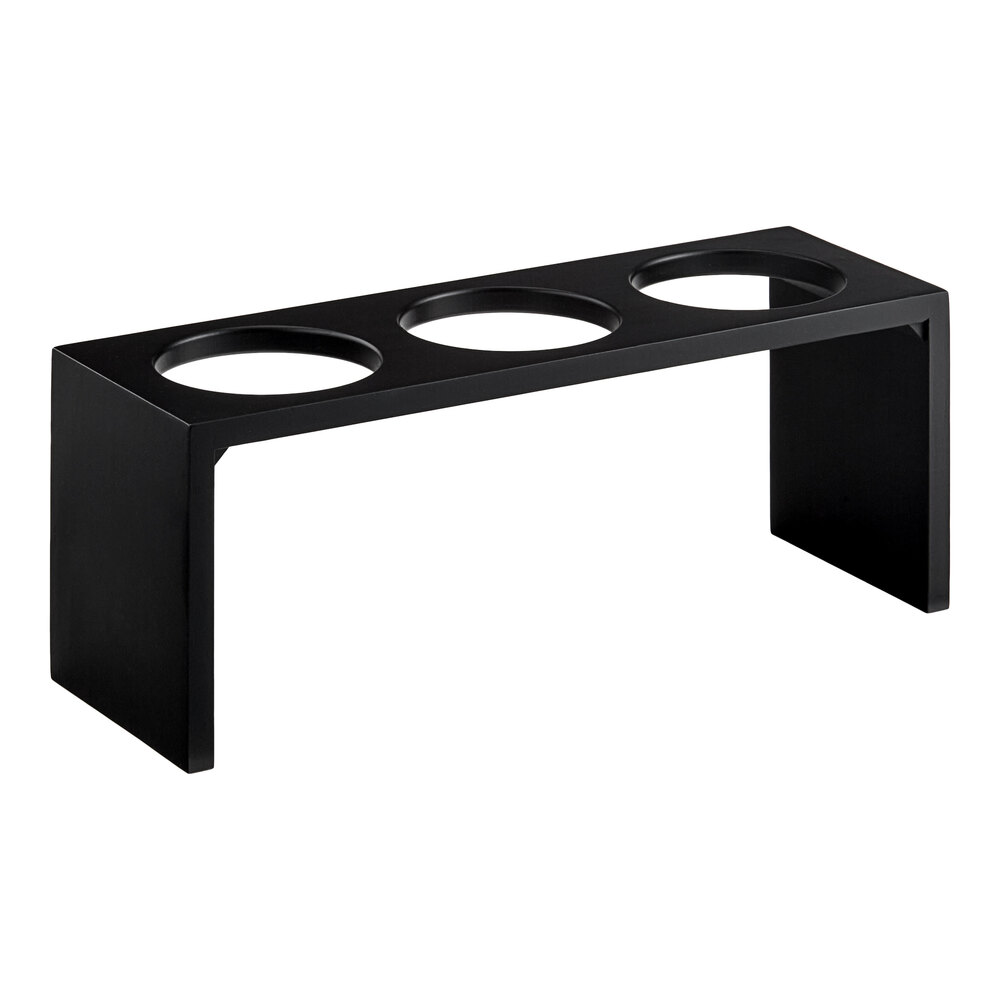 Cal-Mil 1425-3-96 Midnight Bamboo 3-Cylinder Horizontal Flatware / Condiment Display