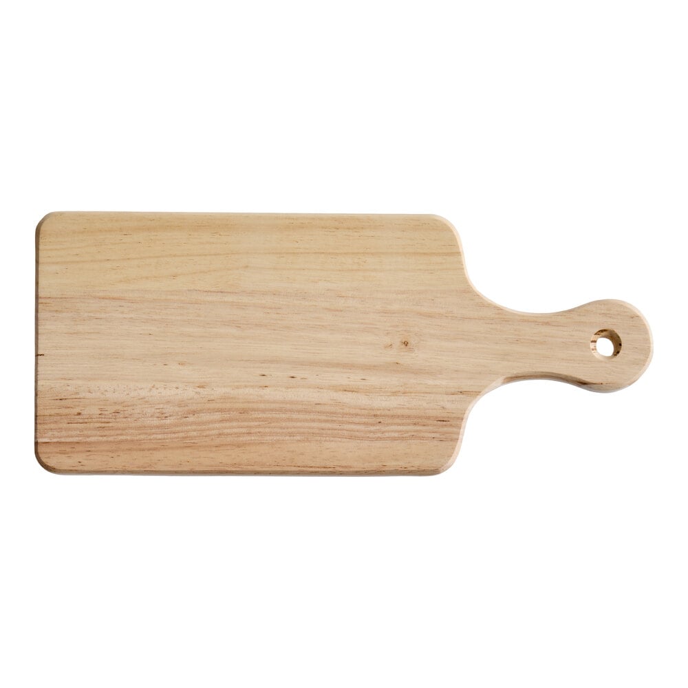 Choice 9" x 5 1/2" Wooden Serving / Cutting Board with 4" Handle