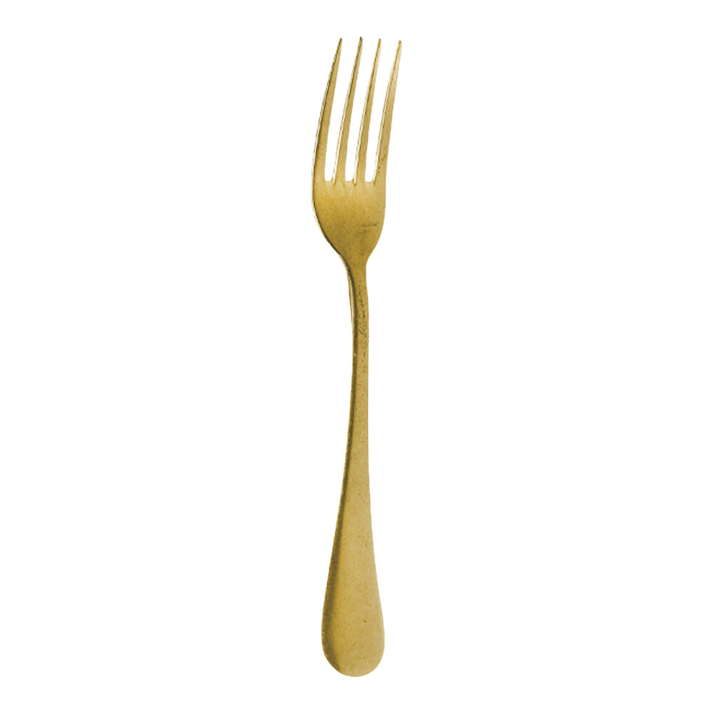 Abert Matisse Vintage Gold 8 1/16" 18/10 Stainless Steel Extra Heavy Weight Dinner Fork by Arc Cardinal - 12/Case