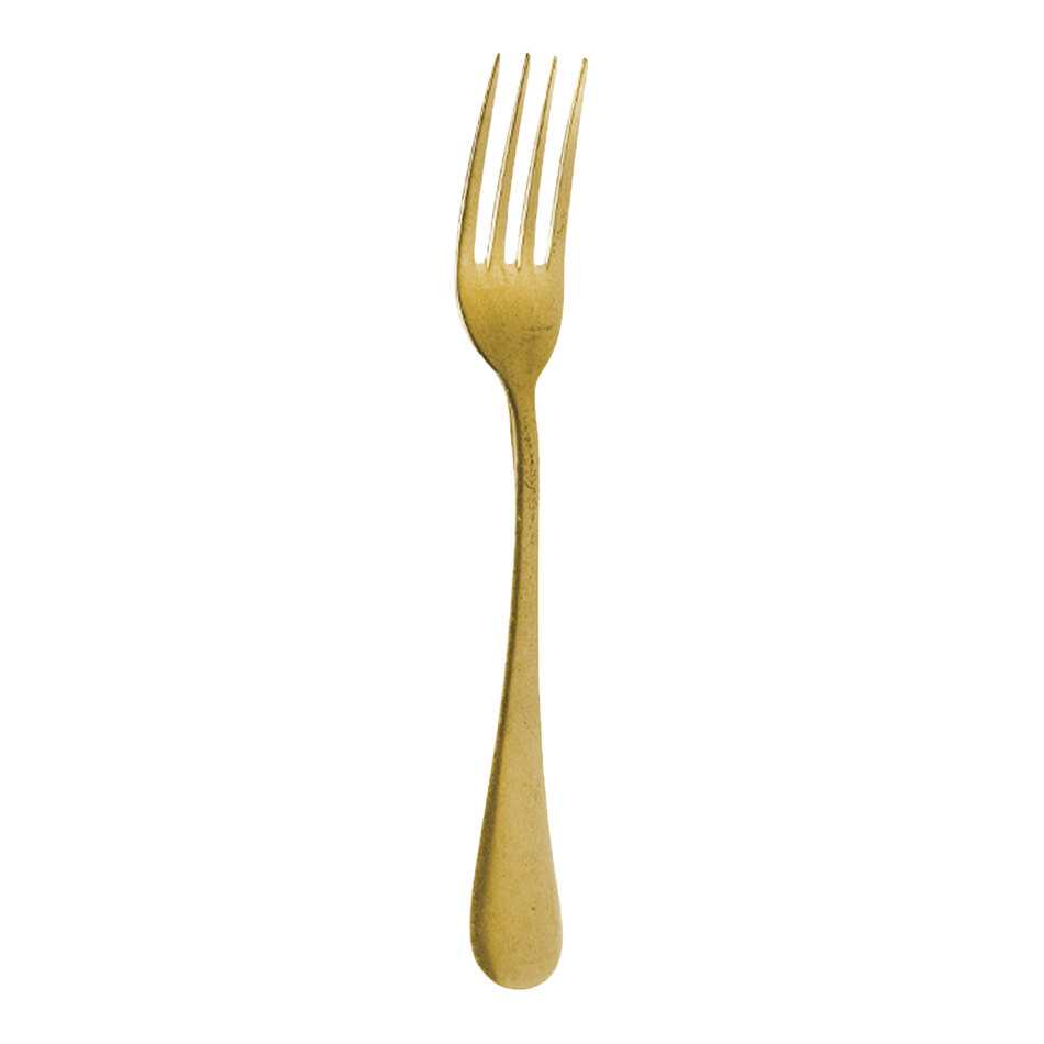 Abert Matisse Vintage Gold 7" 18/10 Stainless Steel Extra Heavy Weight Dessert Fork by Arc Cardinal - 12/Case