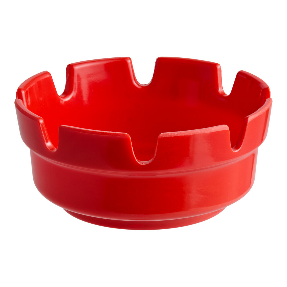 Choice 4 1/4" x 1 3/4" Red Plastic Ashtray - 12/Pack
