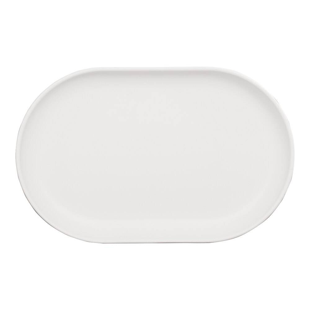 Cal-Mil Oslo 11" x 7" White Oval Melamine Platter - 6/Case
