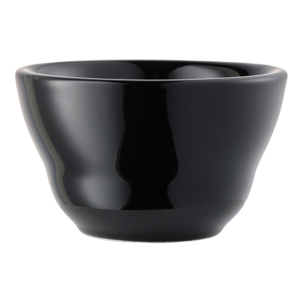 Libbey Porcelana Color 7 oz. Black Round Porcelain Bouillon Bowl - 36/Case