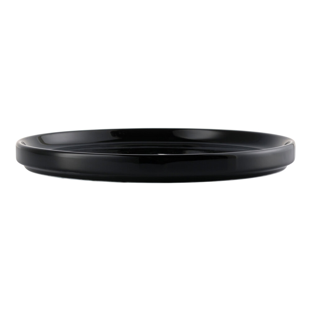 Libbey Porcelana Color 7 3/4" Black Stackable Round Porcelain Plate - 12/Case