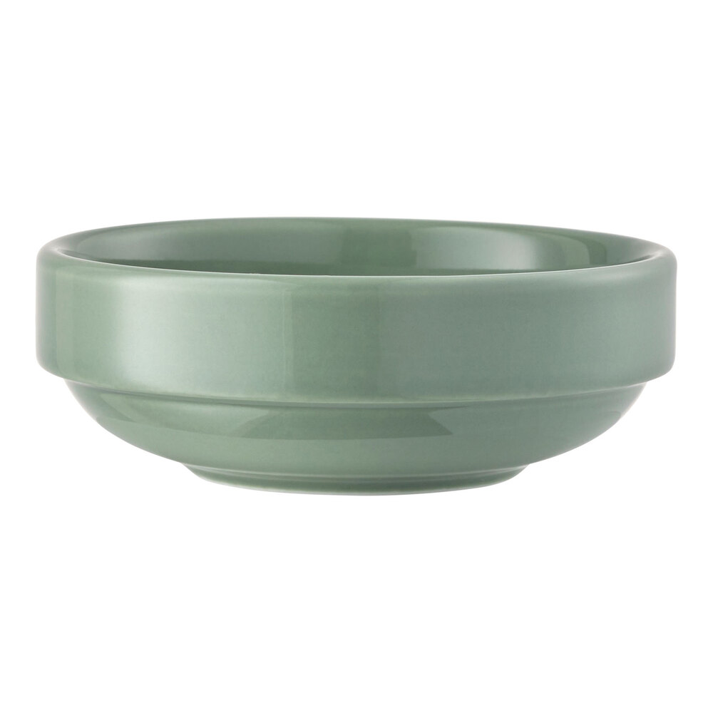 Libbey Porcelana Color 6 oz. Moss Stackable Round Porcelain Bowl - 36/Case