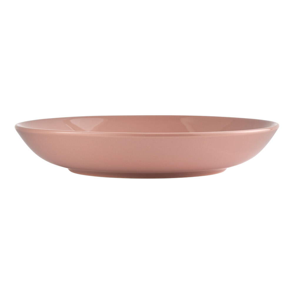 Libbey Porcelana Color 30 oz. Coral Round Low Porcelain Bowl - 24/Case